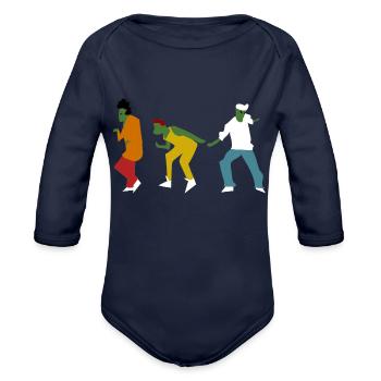 Venus Dancers - Organic Long Sleeve Baby Bodysuit - dark navy - Front