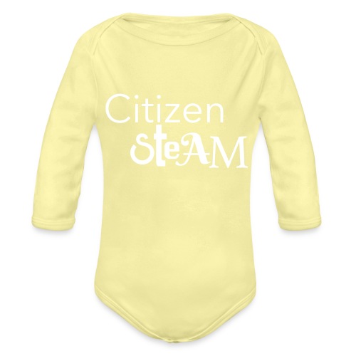 Citizen Steam - White - Organic Long Sleeve Baby Bodysuit