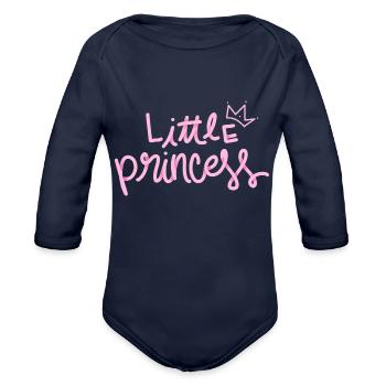 LITTLE PRINCESS - Organic Long Sleeve Baby Bodysuit - dark navy - Front