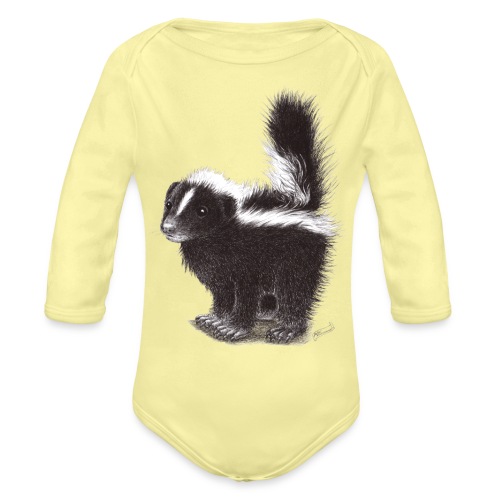 Cool cute funny Skunk - Organic Long Sleeve Baby Bodysuit