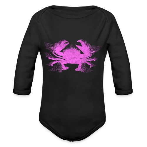 South Carolina Crab in Pink - Organic Long Sleeve Baby Bodysuit