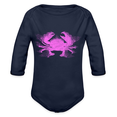 South Carolina Crab in Pink - Organic Long Sleeve Baby Bodysuit
