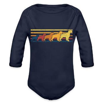 Wirehaired Pointing Griffon - Organic Long Sleeve Baby Bodysuit - dark navy - Front