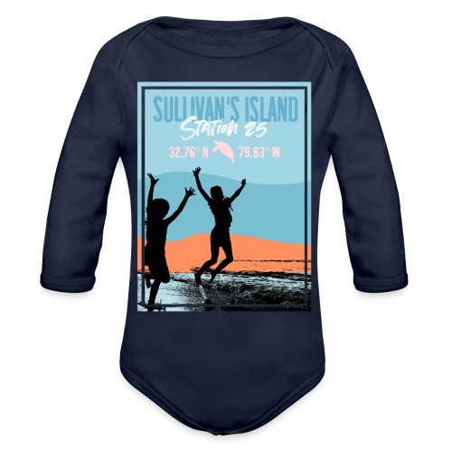 Charleston Life - Sullivan's Island. Station 25 - Organic Long Sleeve Baby Bodysuit