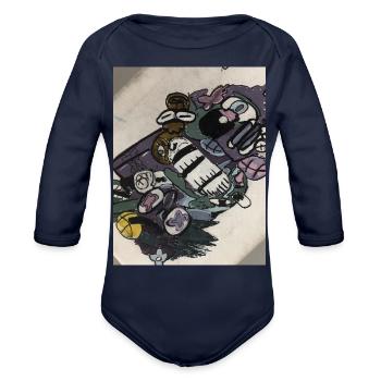 Artist - Organic Long Sleeve Baby Bodysuit - dark navy - Front