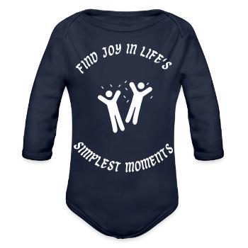 Simplicity - Organic Long Sleeve Baby Bodysuit - dark navy - Front