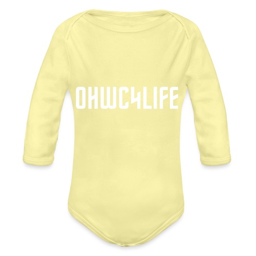 OHWC4LIFE text WH-NO-BG - Organic Long Sleeve Baby Bodysuit