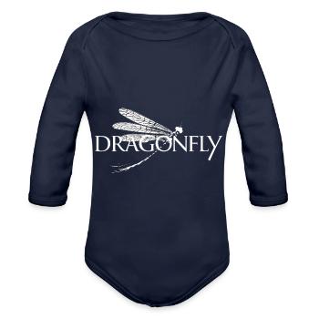 Beautiful Dragonfly Insect Lover for a Insect - Organic Long Sleeve Baby Bodysuit - dark navy - Front