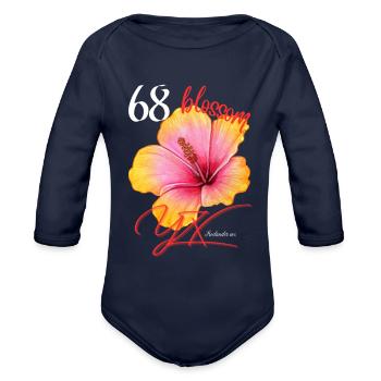 Blossom, simplicity - Organic Long Sleeve Baby Bodysuit - dark navy - Front