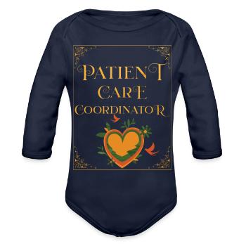 Patient care coordinator - Organic Long Sleeve Baby Bodysuit - dark navy - Front