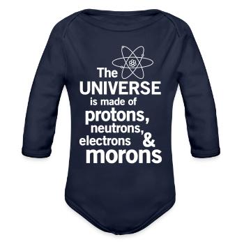 funny t shirts - Organic Long Sleeve Baby Bodysuit - dark navy - Front
