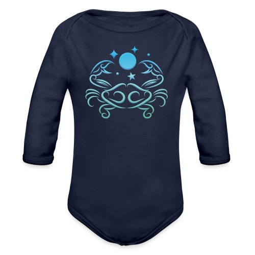 Cancer Zodiac Crab Star Water Sign - Organic Long Sleeve Baby Bodysuit