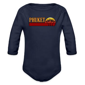 Thailand - Organic Long Sleeve Baby Bodysuit - dark navy - Front