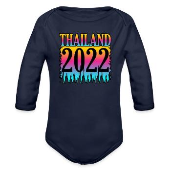 Thailand - Organic Long Sleeve Baby Bodysuit - dark navy - Front