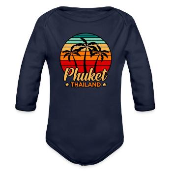 Thailand - Organic Long Sleeve Baby Bodysuit - dark navy - Front