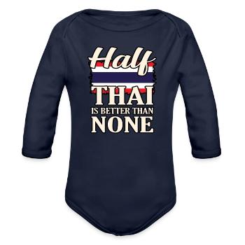 Thailand - Organic Long Sleeve Baby Bodysuit - dark navy - Front
