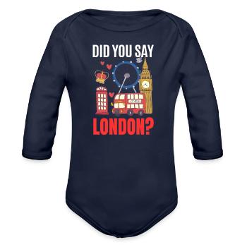 London - Organic Long Sleeve Baby Bodysuit - dark navy - Front