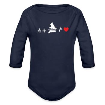 London - Organic Long Sleeve Baby Bodysuit - dark navy - Front