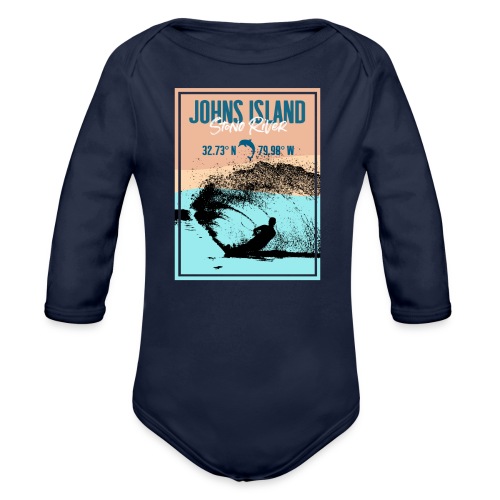 Charleston Life -Johns Island, SC -The Stono River - Organic Long Sleeve Baby Bodysuit