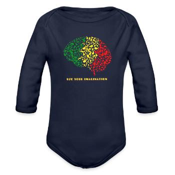 Utilisez votre imagination par le cerveau - Cache-couche à manches longues bio - marine foncé - Devant