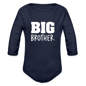 Big Brother - Organic Long Sleeve Baby Bodysuit - dark navy - Front