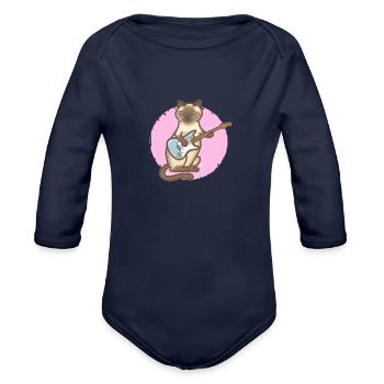 Berry Jar - Organic Long Sleeve Baby Bodysuit - dark navy - Front
