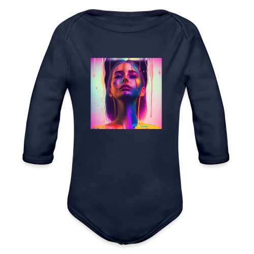 Waking Up on the Right Side of Bed - Drip Portrait - Organic Long Sleeve Baby Bodysuit
