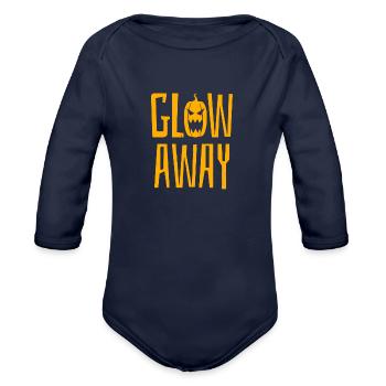 GLOW AWAY - Organic Long Sleeve Baby Bodysuit - dark navy - Front