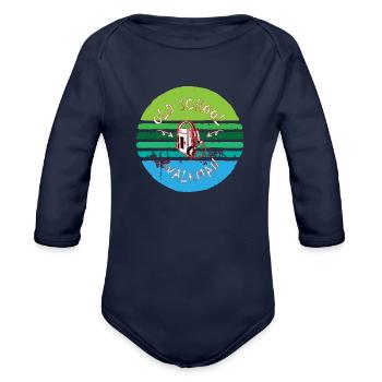 OLD SCHOOL WALKMAN - Organic Long Sleeve Baby Bodysuit - dark navy - Front