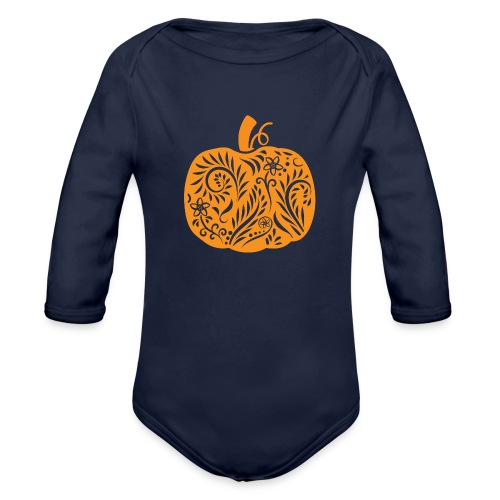 Pasliy Pumpkin Tee Orange - Organic Long Sleeve Baby Bodysuit