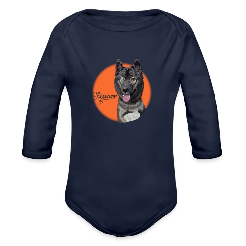 Eleanor the Husky from Gone to the Snow Dogs - Organic Long Sleeve Baby Bodysuit