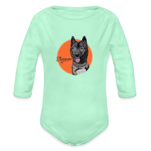 Eleanor the Husky from Gone to the Snow Dogs - Organic Long Sleeve Baby Bodysuit