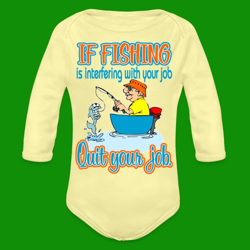 Fishing Job - Organic Long Sleeve Baby Bodysuit