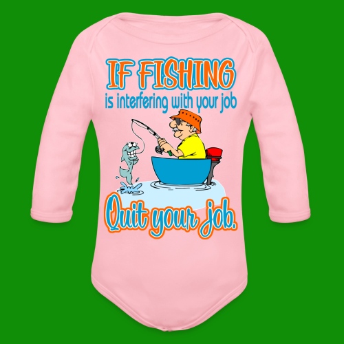 Fishing Job - Organic Long Sleeve Baby Bodysuit