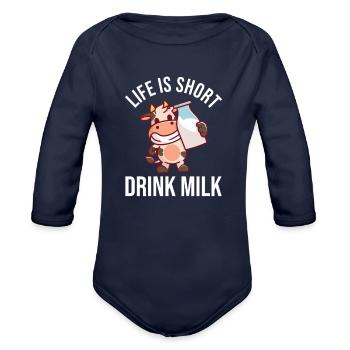 Milk - Organic Long Sleeve Baby Bodysuit - dark navy - Front