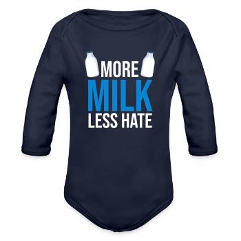 Milk - Organic Long Sleeve Baby Bodysuit - dark navy - Front