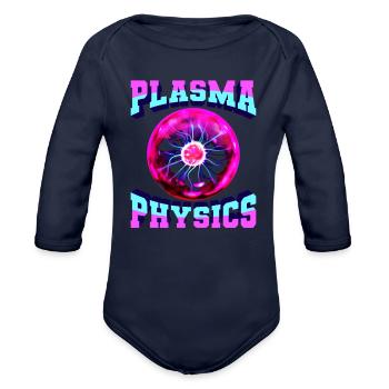 Physics Physicist Applied Physics - Organic Long Sleeve Baby Bodysuit - dark navy - Front