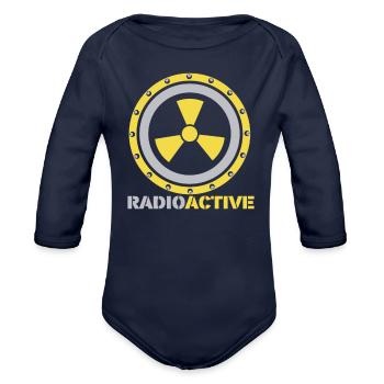 Physics Physicist Nuclear Physics - Organic Long Sleeve Baby Bodysuit - dark navy - Front