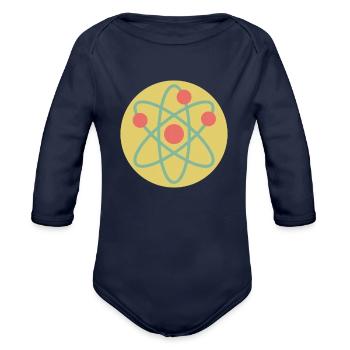 Physics Physicist Nuclear Physics - Organic Long Sleeve Baby Bodysuit - dark navy - Front