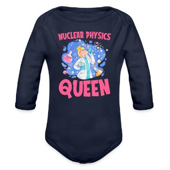 Physics Physicist Nuclear Physics - Organic Long Sleeve Baby Bodysuit - dark navy - Front