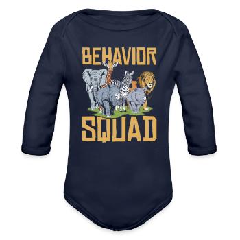 Ethologist Squad - Organic Long Sleeve Baby Bodysuit - dark navy - Front