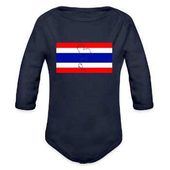 thailand - Organic Long Sleeve Baby Bodysuit - dark navy - Front