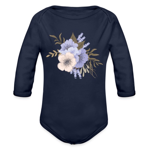 Bushels Of Roses - Organic Long Sleeve Baby Bodysuit