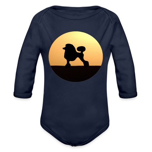 Sunset poodle - Organic Long Sleeve Baby Bodysuit