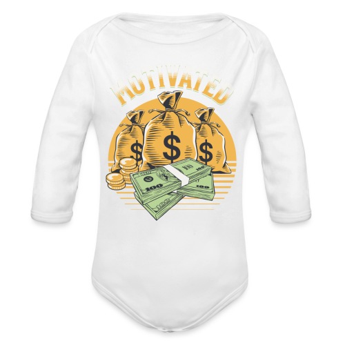 Money Motivated - Organic Long Sleeve Baby Bodysuit