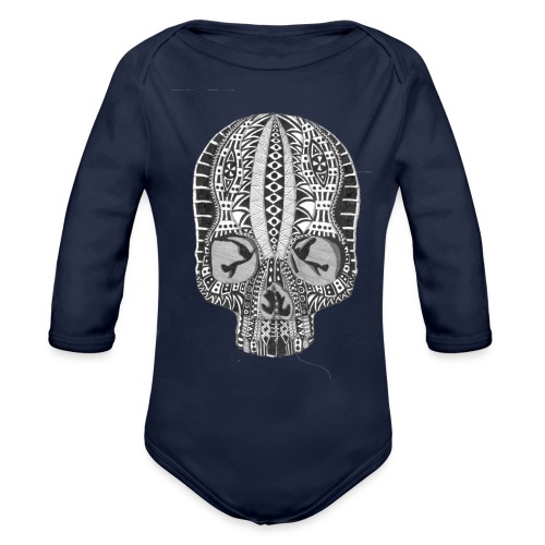 skull - Organic Long Sleeve Baby Bodysuit