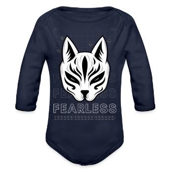 Modern Fearless Design - Organic Long Sleeve Baby Bodysuit - dark navy - Front