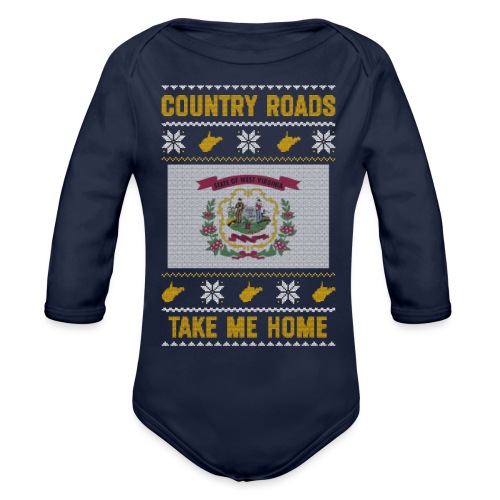 country roads - Organic Long Sleeve Baby Bodysuit