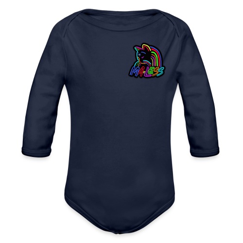 Small Ma-less Logo - Organic Long Sleeve Baby Bodysuit