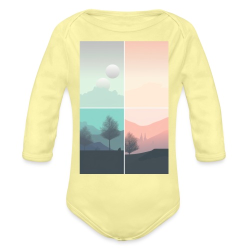 Travelling through the ages - Organic Long Sleeve Baby Bodysuit